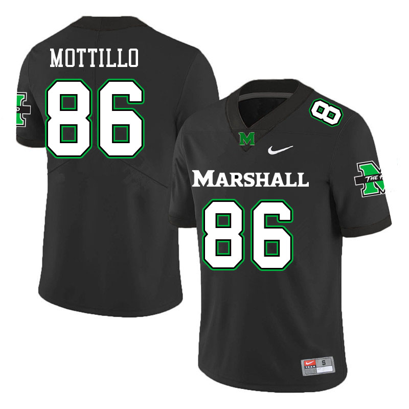 Men #86 Chris Mottillo Marshall Thundering Herd College Football Jerseys Stitched Sale-Black